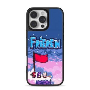 Frieren pixel trio on red snow flag Phone Case for iPhone 11-17 & Samsung Galaxy S24-S26