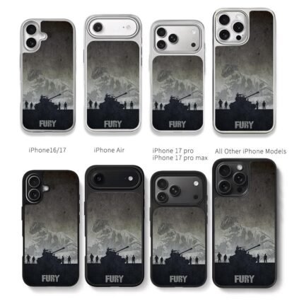 Fury WWII tank soldier poster Chris Brown Phone Case Black Electroplated Silver For Iphone 11 To 17