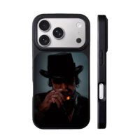 Gangster in fedora smoking cigar iPhone 17 Pro Max Black Case