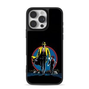 Gangster Mario Gun Retro City Scene iPhone 16 Pro Max Black Case