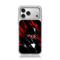 Gas mask soldier red black art iPhone 17 Pro Max Electroplated Silver Case1