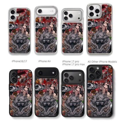 Genshin anime graffiti masked Chris Brown Phone Case Black Electroplated Silver For Iphone 11 To 17