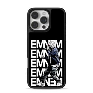 Geometric Eminem rapping with mic Phone Case for iPhone 11-17 & Samsung Galaxy S24-S26