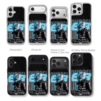 George Russell 63 Mercedes F1 Chris Brown Phone Case Black Electroplated Silver For Iphone 11 To 17