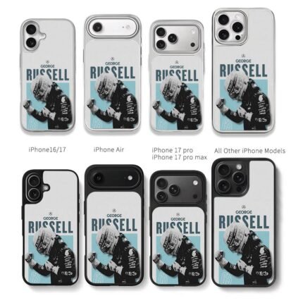 George Russell 63 Mercedes F1 Chris Brown Phone Case Black Electroplated Silver For Iphone 11 To 17