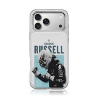 George Russell 63 Mercedes F1 iPhone 17 Pro Max Electroplated Silver Case1