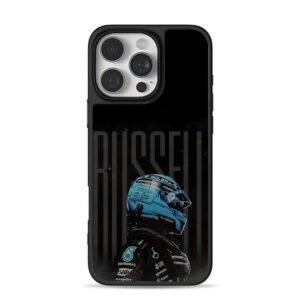 George Russell F1 blue helmet iPhone 16 Pro Max Black Case