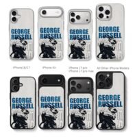 George Russell F1 helmet 63 Chris Brown Phone Case Black Electroplated Silver For Iphone 11 To 17