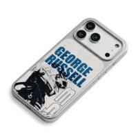George Russell F1 helmet 63 iPhone 17 Pro Max Electroplated Silver Case2