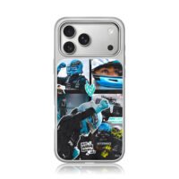 GeorgeRussellF1MercedesCollage iPhone 17 Pro Max Electroplated Silver Case1