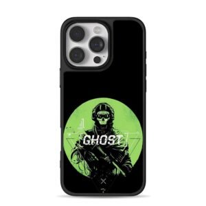Ghost COD masked soldier art iPhone 16 Pro Max Black Case