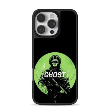 Ghost COD masked soldier art iPhone 16 Pro Max Black Case