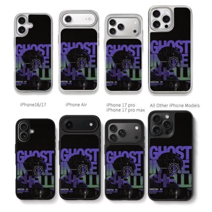 Ghost in the Shell 1995 Motoko Chris Brown Phone Case Black Electroplated Silver For Iphone 11 To 17