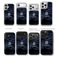 Givenchy logo dark blue ocean Chris Brown Phone Case Black Electroplated Silver For Iphone 11 To 17