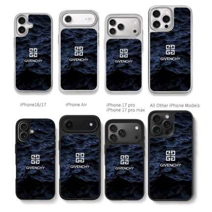 Givenchy logo dark blue ocean Chris Brown Phone Case Black Electroplated Silver For Iphone 11 To 17