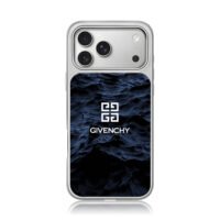 Givenchy logo dark blue ocean iPhone 17 Pro Max Electroplated Silver Case1