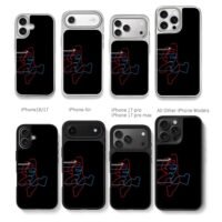Glitch neon Super Mario jumping art Chris Brown Phone Case Black Electroplated Silver For Iphone 11 To 17