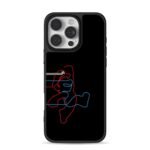Glitch neon Super Mario jumping art iPhone 16 Pro Max Black Case