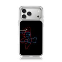 Glitch neon Super Mario jumping art iPhone 17 Pro Max Electroplated Silver Case1