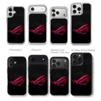 Glitch ROG eye red purple logo Chris Brown Phone Case Black Electroplated Silver For Iphone 11 To 17