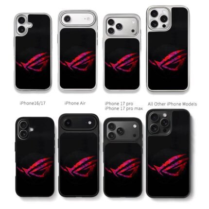 Glitch ROG eye red purple logo Chris Brown Phone Case Black Electroplated Silver For Iphone 11 To 17