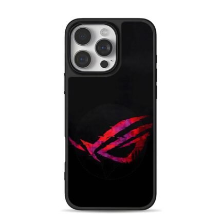 Glitch ROG eye red purple logo iPhone 16 Pro Max Black Case
