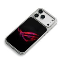 Glitch ROG eye red purple logo iPhone 17 Pro Max Electroplated Silver Case2