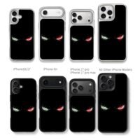 Glowing evil green red eyes Chris Brown Phone Case Black Electroplated Silver For Iphone 11 To 17