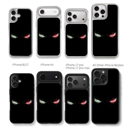 Glowing evil green red eyes Chris Brown Phone Case Black Electroplated Silver For Iphone 11 To 17