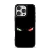 Glowing evil green red eyes iPhone 16 Pro Max Black Case