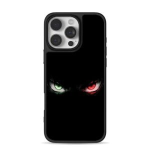 Glowing evil green red eyes iPhone 16 Pro Max Black Case