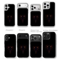Glowing fiery wolf head Chris Brown Phone Case Black Electroplated Silver For Iphone 11 To 17