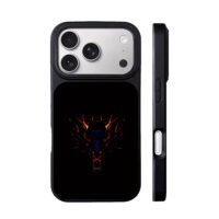 Glowing fiery wolf head iPhone 17 Pro Max Black Case