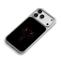 Glowing fiery wolf head iPhone 17 Pro Max Electroplated Silver Case2