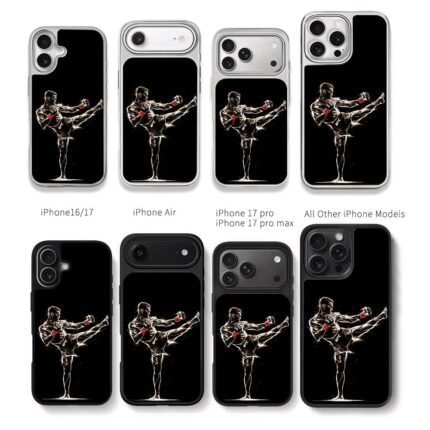 Glowing UFC fighter high kick Chris Brown Phone Case Black Electroplated Silver For Iphone 11 To 17