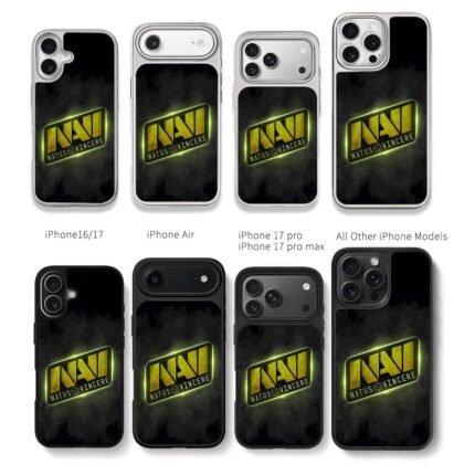 Glowing yellow NAVI logo Chris Brown Phone Case Black Electroplated Silver For Iphone 11 To 17
