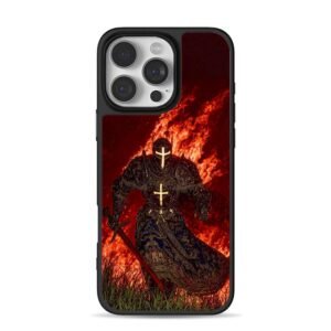 Glowingcrossknightswordfire iPhone 16 Pro Max Black Case