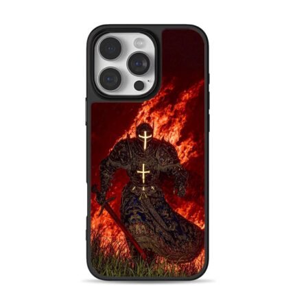 Glowingcrossknightswordfire iPhone 16 Pro Max Black Case