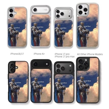 God first knight sword sky Chris Brown Phone Case Black Electroplated Silver For Iphone 11 To 17