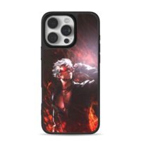 Gojo anime red shades fire art iPhone 16 Pro Max Black Case