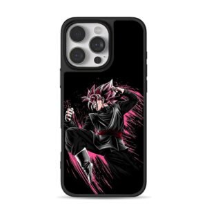 Goku Black SS Rose battle art iPhone 16 Pro Max Black Case