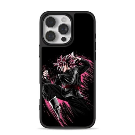 Goku Black SS Rose battle art iPhone 16 Pro Max Black Case
