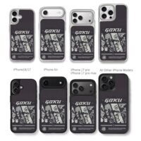 Goku Dragon Ball Wu symbol art Chris Brown Phone Case Black Electroplated Silver For Iphone 11 To 17