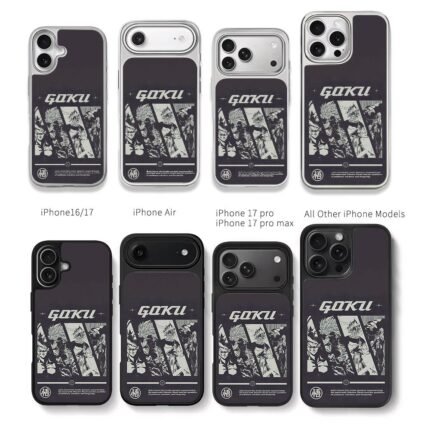 Goku Dragon Ball Wu symbol art Chris Brown Phone Case Black Electroplated Silver For Iphone 11 To 17