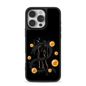 Goku Dragon Balls and Shenron iPhone 16 Pro Max Black Case