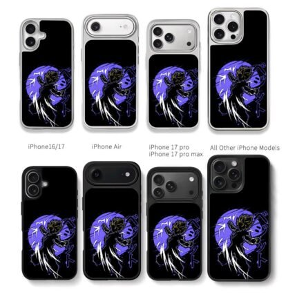 Goku Super Saiyan purple moon art Chris Brown Phone Case Black Electroplated Silver For Iphone 11 To 17
