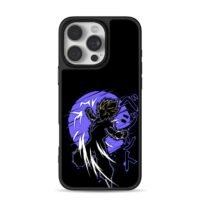 Goku Super Saiyan purple moon art iPhone 16 Pro Max Black Case