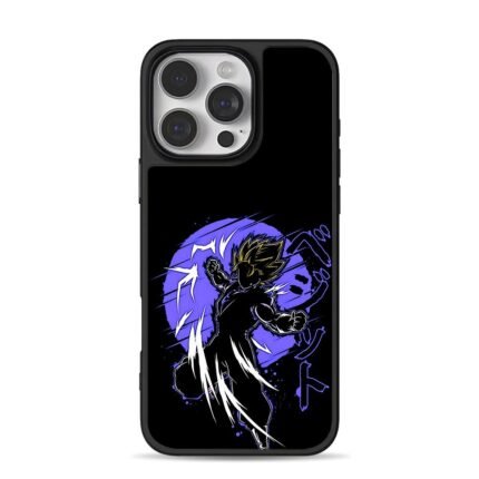 Goku Super Saiyan purple moon art iPhone 16 Pro Max Black Case