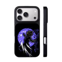Goku Super Saiyan purple moon art iPhone 17 Pro Max Black Case
