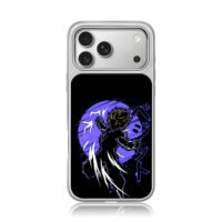Goku Super Saiyan purple moon art iPhone 17 Pro Max Electroplated Silver Case1